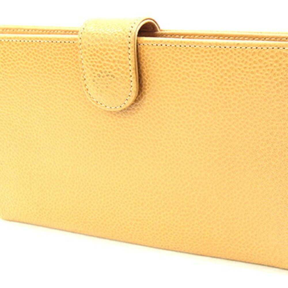 CHANEL Vintage Cream Caviar Leather Logo Wallet - Picture 2 of 9